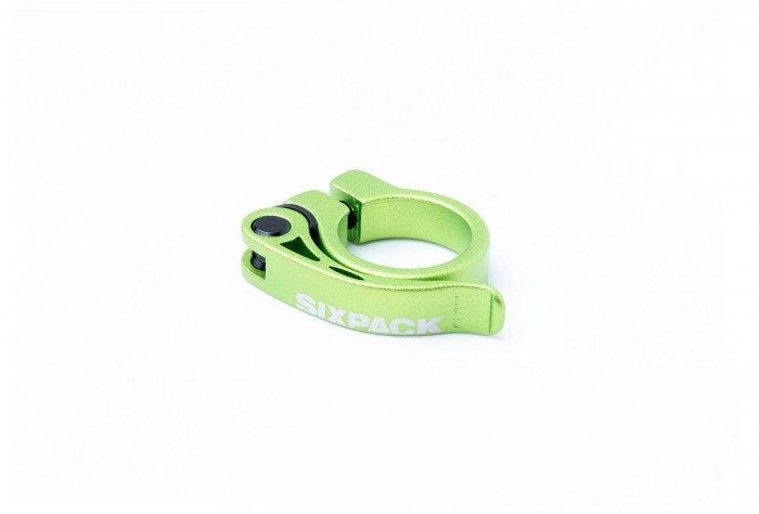 Sixpack Menace Fahrrad Sattelklemme mit Schnellspanner 31.8mm / 34.9mm grün 31.8mm