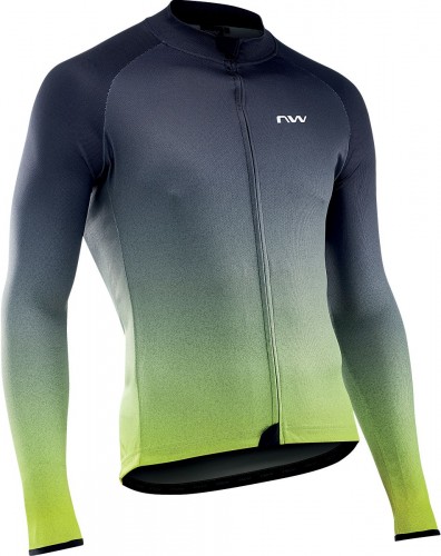 Northwave Blade 3 Fahrrad Trikot lang grau/gelb 2022 3XL (56)