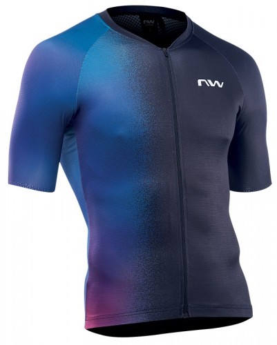 Northwave Blade Fahrrad Trikot kurz irisierend schwarz/blau 2022 