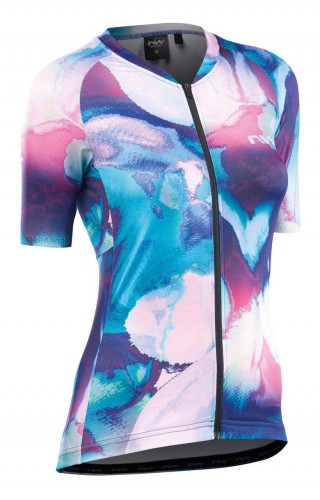 Northwave Blade Damen Fahrrad Trikot kurz blau/rosa 2023 