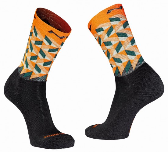 Northwave Core Fahrrad Socken orange/grau/schwarz 2021 