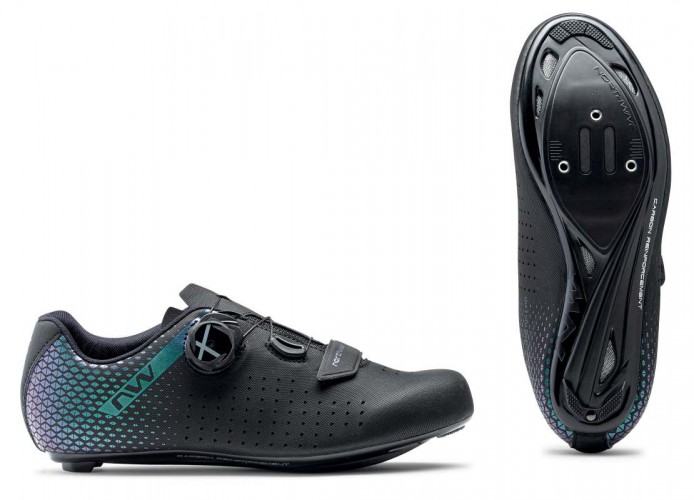 Northwave Core Plus 2 Damen Rennrad Fahrrad Schuhe irisierend schwarz/grün/lila 2025 