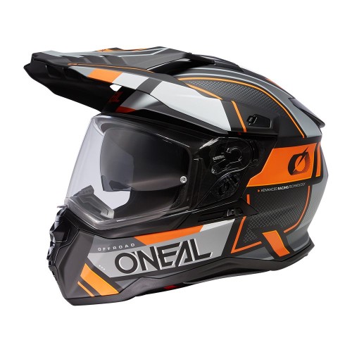 O'Neal D-Series Square Motorrad Helm schwarz/orange/grau 2024 Oneal 