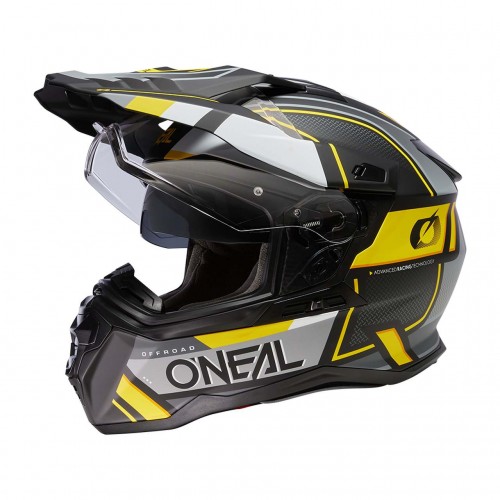 O'Neal D-Series Square Motorrad Helm schwarz/gelb/grau 2024 Oneal 