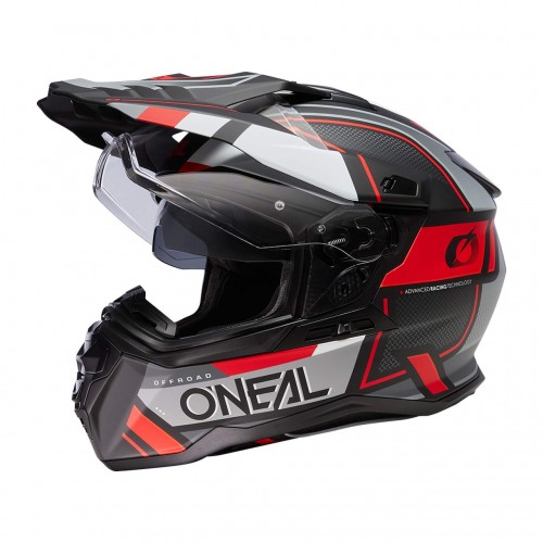 O'Neal D-Series Square Motorrad Helm schwarz/rot/grau 2024 Oneal 
