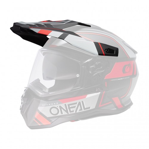 O'Neal D Series Square Visor Helm Blende Schirm grau/rot Oneal 