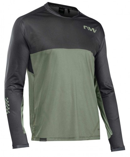 Northwave Edge Fahrrad Trikot lang grün/schwarz 2023 