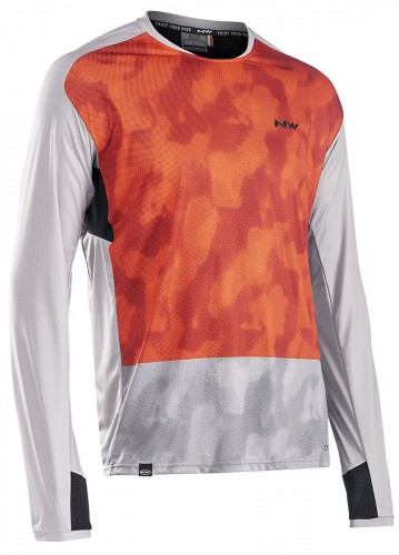 Northwave Edge Fahrrad Trikot lang grau/orange 2021 