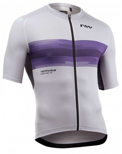 Northwave Force Evo Fahrrad Trikot kurz light grau/lila 2025 