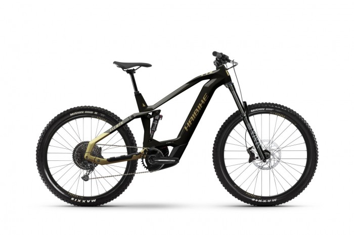 Haibike AllMtn CF 8 29'' / 27.5'' Carbon Pedelec E-Bike MTB Fahrrad schwarz/goldfarben 2024 47 cm / L