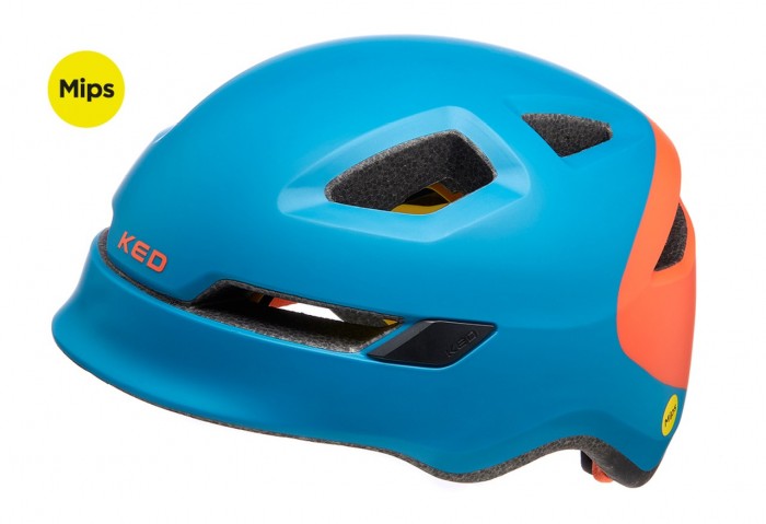 Ked Pop MIPS Kinder Fahrrad Helm blau/orange 2023 