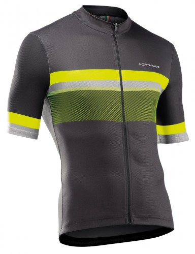 Northwave Origin Fahrrad Trikot kurz grau/gelb 2021 