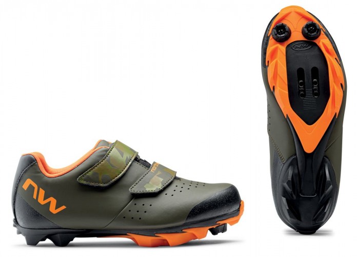 Northwave Origin Junior Kinder MTB Fahrrad Schuhe grün/orange 2024 