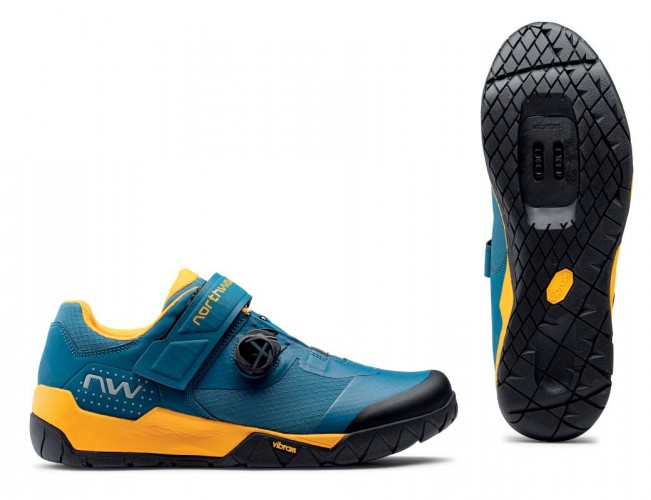 Northwave Overland Plus MTB / Trekking Fahrrad Schuhe blau/gelb 2022 