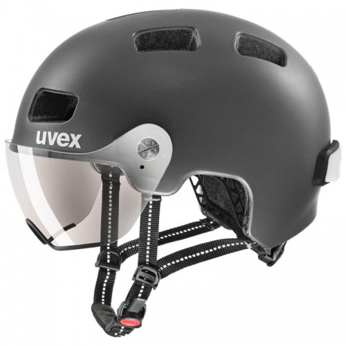 Uvex Rush Visor City Fahrrad Helm matt grau 2024 