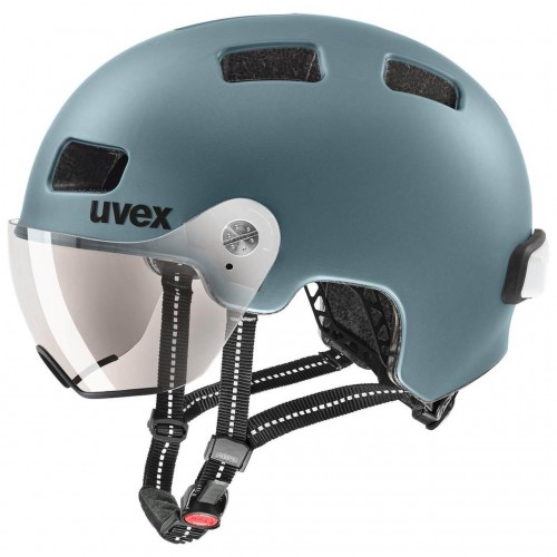 Uvex Rush Visor City Fahrrad Helm matt blau 2024 