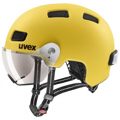Uvex Rush Visor City Fahrrad Helm matt gelb 2023 