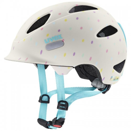 Uvex Oyo Style Egg Dots Kinder Fahrrad Helm matt weiß 2023 