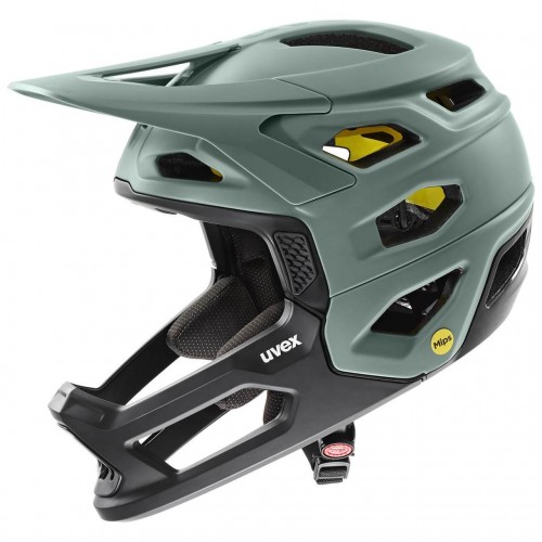 Uvex Revolt MIPS DH Fahrrad Helm matt grün/schwarz 2024 