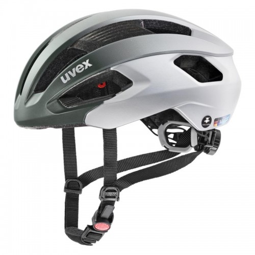 Uvex Rise CC Tocsen Rennrad Fahrrad Helm matt silberfarben/grün 2023 