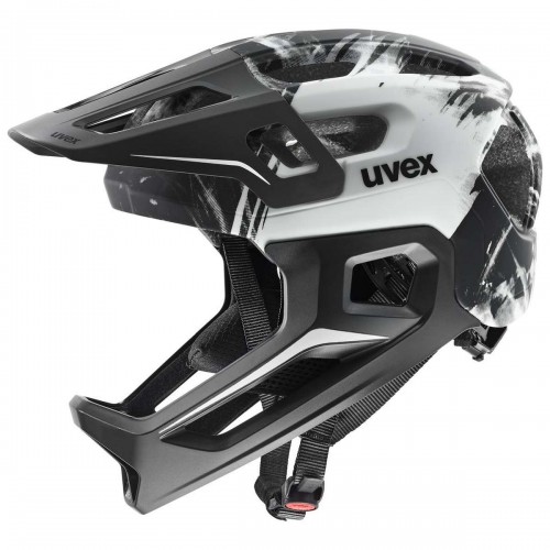 uvex React Jr. MTB / DH Fahrrad Helm Gr. 52-56cm matt schwarz/weiß 2026 