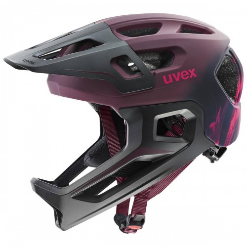 uvex React Jr. MTB / DH Fahrrad Helm Gr. 52-56cm matt cranberry rot 2026 