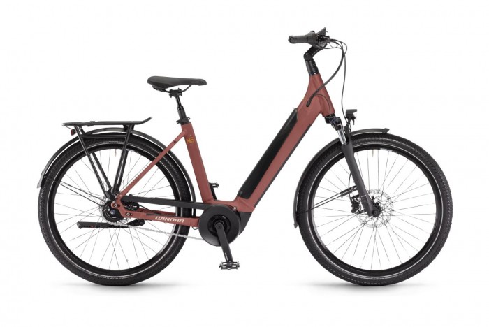 Winora Sinus N5f 27.5'' Wave Unisex Pedelec E-Bike Trekking Fahrrad matt maroon rot 2024 