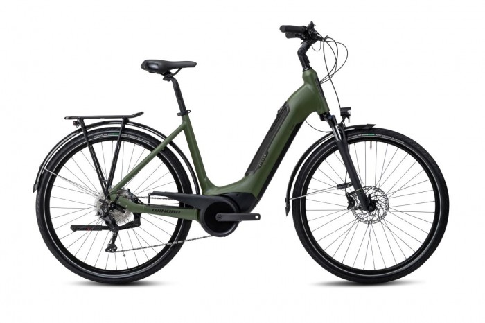 Winora Tria 10 Wave Unisex Pedelec E-Bike Trekking Fahrrad matt grün 2024 56 cm