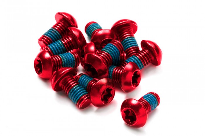 Reverse Bremsscheiben Befestigungs- Schrauben-Set 12 Stück M5x10mm rot 