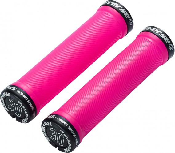 Reverse Grip Spin Lock-On Fahrrad Schraubgriffe neon rot/schwarz 