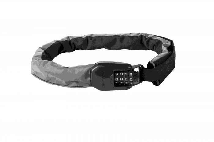 Hiplok Spin 75cm Fahrrad Zahlen / Kettenschloss superbright schwarz/grau reflektierend 