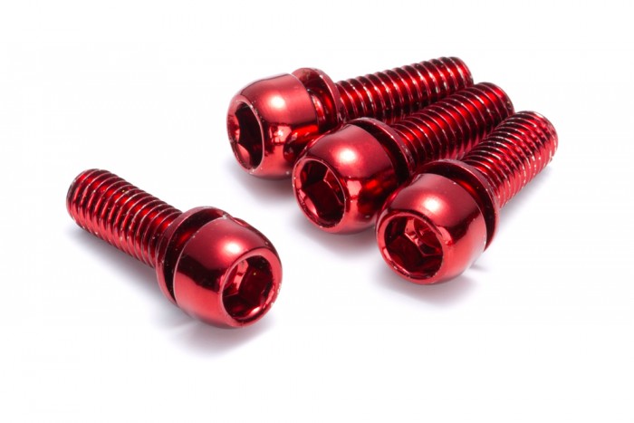 Reverse Scheibenbremsen Schraubenset 4 x M6x18mm rot 