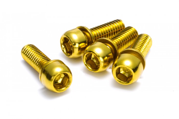 Reverse Scheibenbremsen Schraubenset 4 x M6x18mm gold 