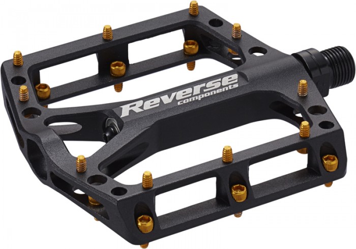 Reverse Black ONE Flat Fahrrad Pedal schwarz/gold 