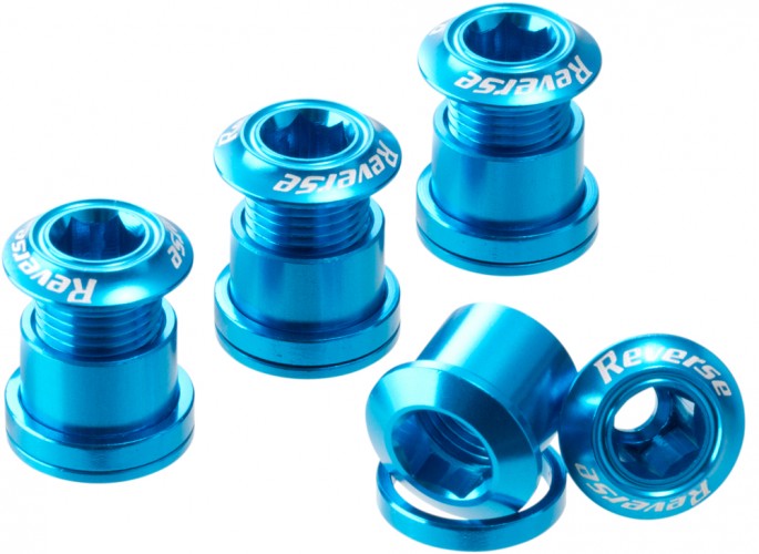 Reverse Kettenblattschrauben 4er Set Aluminium hell blau 