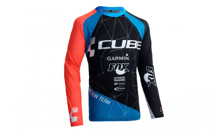 Cube Action Team Fahrrad Trikot lang schwarz/blau 2020 