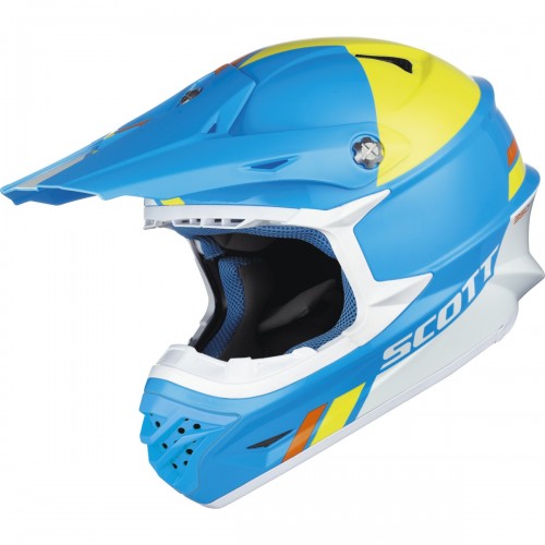 Scott 350 Pro Trophy MX Enduro Motorrad / Bike Helm blau/gelb 2015 