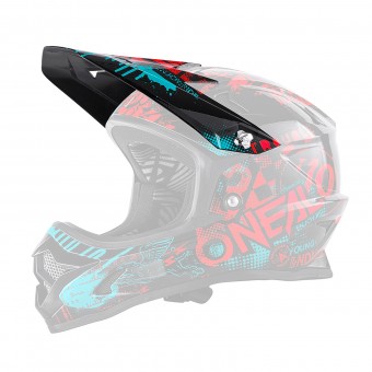 O'neal Visor Backflip RL2 Attack Helm Visier schwarz/rot/türkis Oneal 