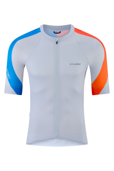 Cube Road / XC Teamline Fahrrad Trikot kurz weiß/orange 2027 XL (54/56)