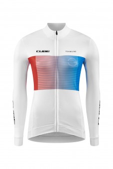 Cube Teamline Damen Fahrrad Trikot lang weiß/rot/blau 2026 