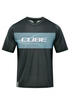 Cube Vertex Fahrrad Trikot kurz grau/blau 2026 S (44/46)