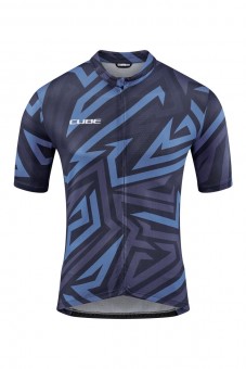 Cube ATX Cmpt Full Zip Fahrrad Trikot kurz blau 2027 XXXL (58/60)