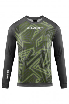 Cube ATX TM Fahrrad Trikot lang olive grün/grau 2026 L (50/52)