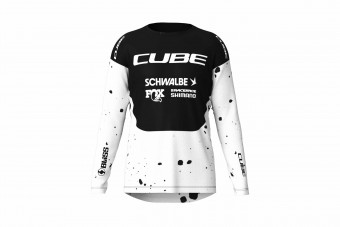 Cube X Factory Racing Damen Fahrrad Trikot lang schwarz/weiß 2027 