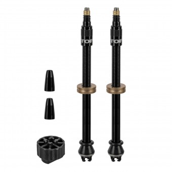 Topeak TurboFlow Valve Kit 80mm Tubeless High-Flow Ventil-Set schwarz 