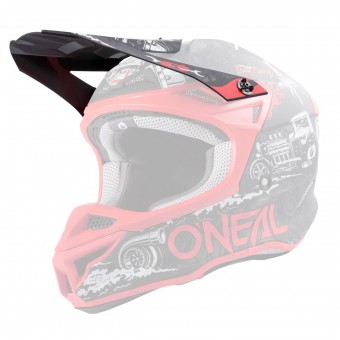 O'neal 5 Series Polyacrylite HR Visor Helm Blende Schirm schwarz/rot Oneal 