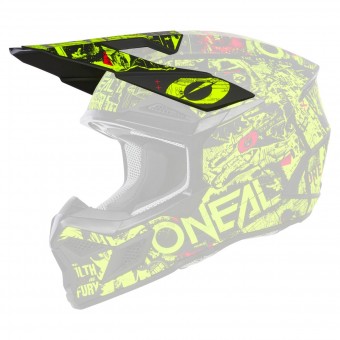 O'Neal 3 Series Attack Youth Kinder Visor Helm Blende Schirm schwarz/gelb Oneal 