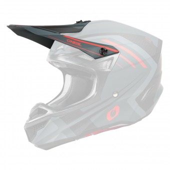 O'Neal 5 Series Polyacrylite Spike Visor Helm Blende Schirm grau/rot Oneal 