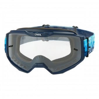 O'Neal B10 Striped Goggle MX DH Brille blau/klar Oneal 