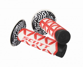 Scott Diamond MX Motorrad Griffe inkl.Donut weiß/rot 